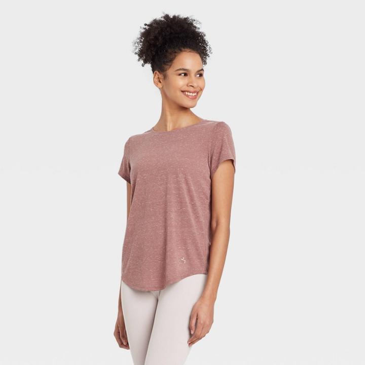 Women's Short Sleeve T-shirt With Twist Back - Joylab Mocha