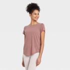 Women's Short Sleeve T-shirt With Twist Back - Joylab Mocha