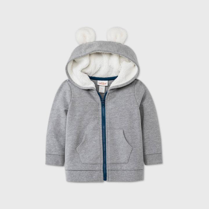 Baby Boys' Bear Layering Sherpa Jacket - Cat & Jack Gray Newborn