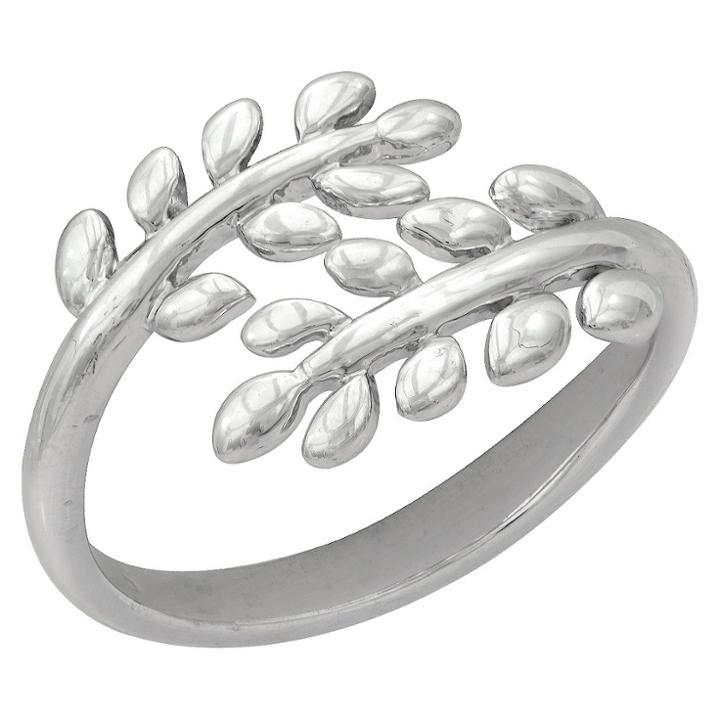 Distributed By Target Women's Silver Plated Leaf Bypass Ring
