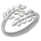 Distributed By Target Women's Silver Plated Leaf Bypass Ring