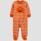 Baby Pumpkin Fleece Footed Pajama - Just One You Made By Carter's Orange Newborn