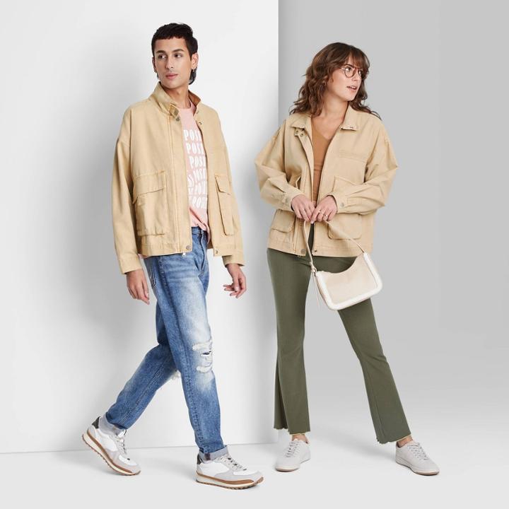 Zip Front Utility Jacket - Wild Fable Light Taupe