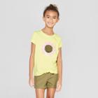 Girls' Short Sleeve Tie Front Flower Flip Sequins T-shirt - Cat & Jack Yellow