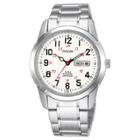Men's Pulsar Lumibrite Calendar Watch - Silver Tone With White Dial - Pj6007