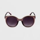 Women's Crystal Rhinestone Embellished Oversized Round Sunglasses - A New Day Purple