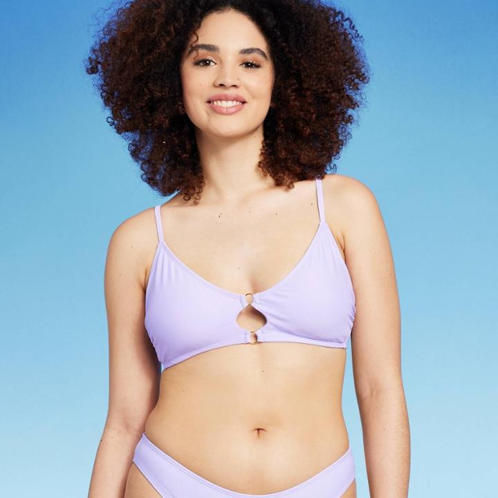 Women's Ring Front Bralette Bikini Top - Wild Fable Purple