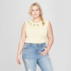 Women's Plus Size Pineapple Print Muscle Tank Top - Modern Lux (juniors') Yellow