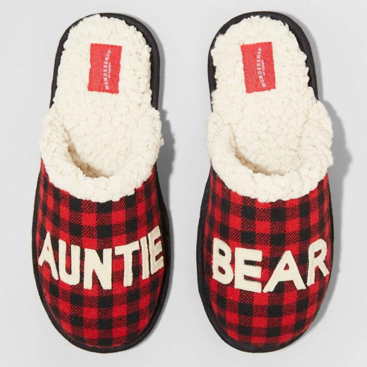 Women's Family Sleep Auntie Bear Slippers - Wondershop Red