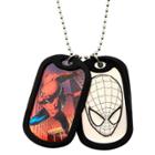 Men's Marvel Spider-man Double Stainless Steel Dog Tag And Rubber