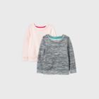 Toddler Girls' 2pk Fleece Sweatshirt - Cat & Jack Light Pink/gray