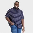 Men's Big & Tall Regular Fit Short Sleeve Polo Shirt - Goodfellow & Co Navy Blue/striped