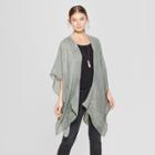 Women's Woven Kimono Jacket Ruana - Universal Thread Green