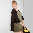 Women's Plus Size Wide Rib Scoop Neck Tank - Wild Fable Olive