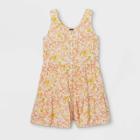 Girls' Button-front Tiered Tank Romper - Art Class