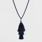 Long Beaded Tassel Necklace - A New Day Blue