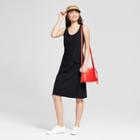 Women's Wrap Waist Knit Dress - A New Day Black