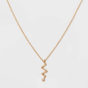 Distributed By Target Snake Short Necklace - Gold
