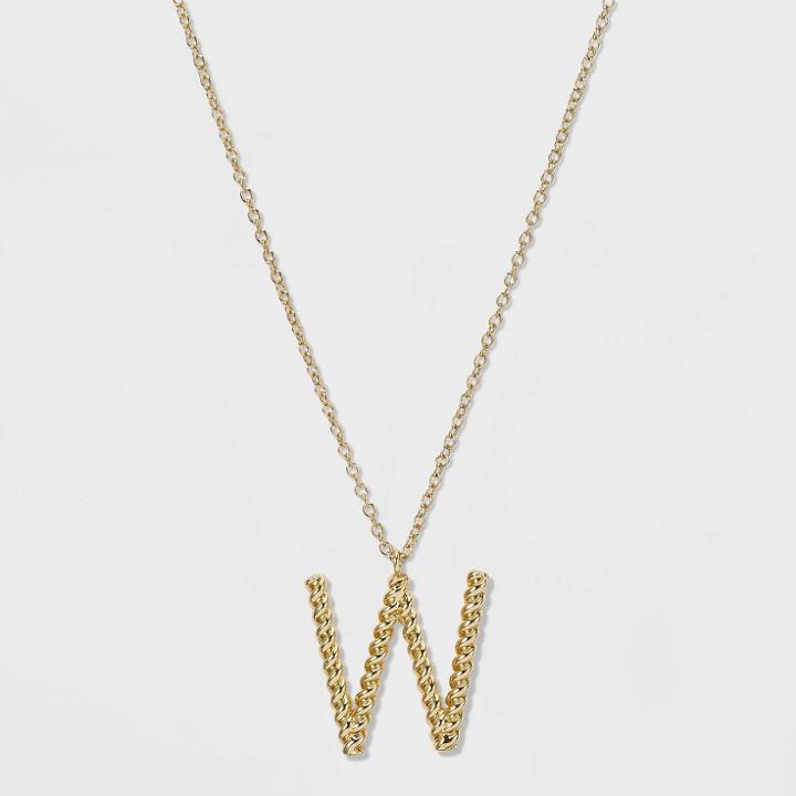 Sugarfix By Baublebar Initial W Pendant Necklace - Gold