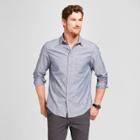 Men's Long Sleeve Cotton Slub Texture Button-down Shirt - Goodfellow & Co Blue