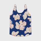 Women's Floral Print Essential Tank Top - A New Day Dark Blue