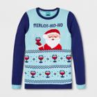 30 Watt Adult Christmas Merlothoho Santa Ugly Sweater - Norther Pole Blue L, Adult Unisex,
