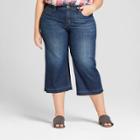 Women's Plus Size Wide Leg Crop Jeans - Universal Thread Dark Wash