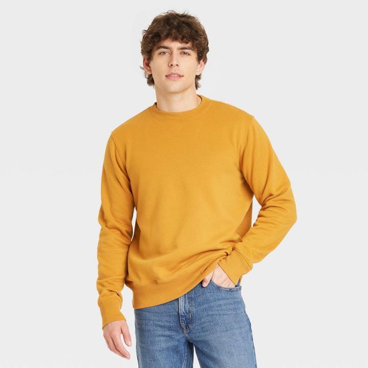 Men's Fleece Sweatshirt - Goodfellow & Co Gold