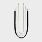 Sugarfix By Baublebar Women's 3pk Glasses Lanyard With Multifunctional Clasp - Velvet/pearl/chain One Size, White