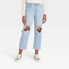 Women's High-rise Vintage Straight Cropped Jeans - Universal Thread Light Blue Wash