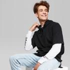 Men's Short Sleeve French Terry Hooded Sweatshirt - Original Use Black
