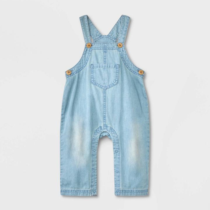 Baby Gingham Overalls - Cat & Jack Light Blue Newborn