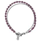 Distributed By Target Women's Sterling Silver Bracelet With Infinity Symbol Accent And Crystals - Silver/purple (7.5), Silver/amethyst