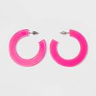 Acrylic Hoop Earrings - Wild Fable Bright Pink, Women's,