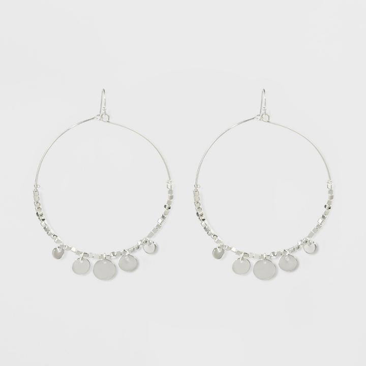 Large Wire Hoops And Small Coins Earrings - A New Day