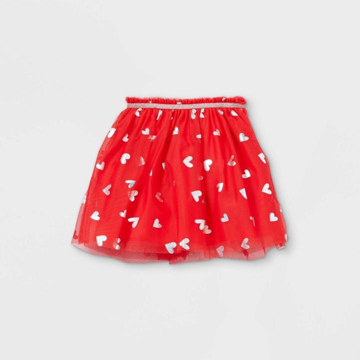 Girls' Sparkle Heart Tutu Skirt - Cat & Jack Red