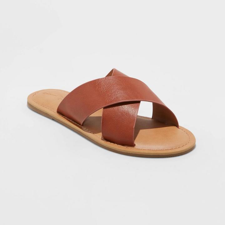 Women's Colene Crossband Slide Sandals - Universal Thread Cognac