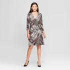 Women's Printed Knit Wrap Dress - Spenser Jeremy - Purple