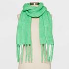 Women's Ribbed Blanket Scarf - A New Day Green