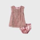 Baby Girls' Pleated Mesh Lurex Dress - Cat & Jack Pink Newborn