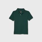 Petiteboys' Short Sleeve Stretch Pique Uniform Polo Shirt - Cat & Jack Dark Green