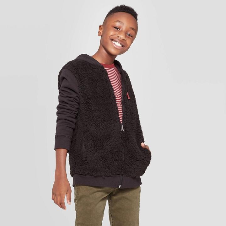 Boys' Long Sleeve Sweatshirt - Cat & Jack Black S, Boy's,