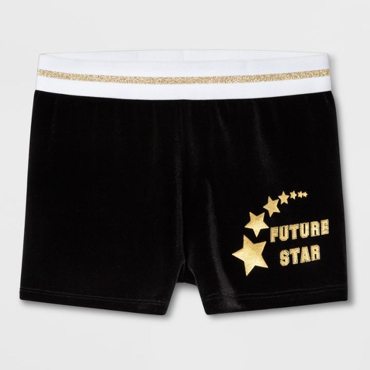 Sure Fit Girls' 'future Star' Dance Activewear Shorts - Black