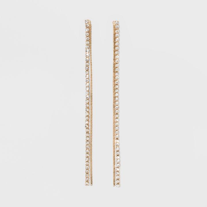 Post Rhinestone And Chain Linear Earrings - Wild Fable Gold, Bright Gold