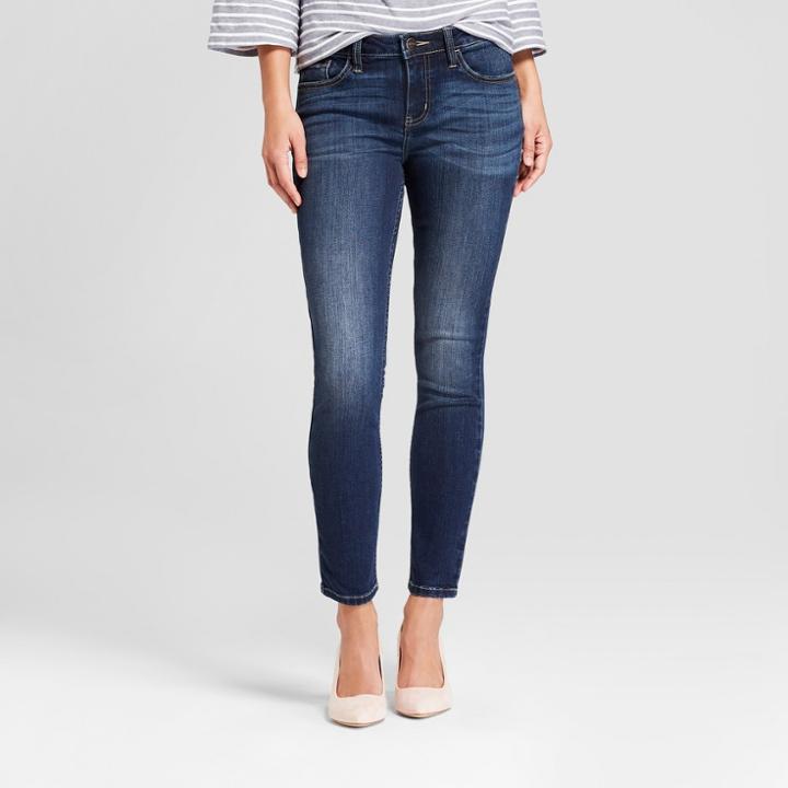 Women's Mid-rise Skinny Ankle Jeans - Crafted By Lee Dark Wash