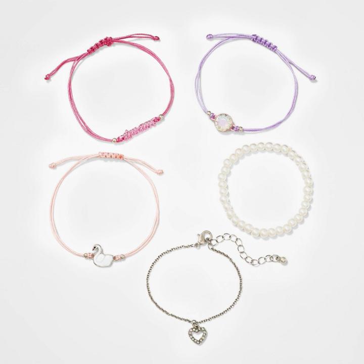 Girls' 5pk Swan Bracelet Set - Cat & Jack , Girl's,