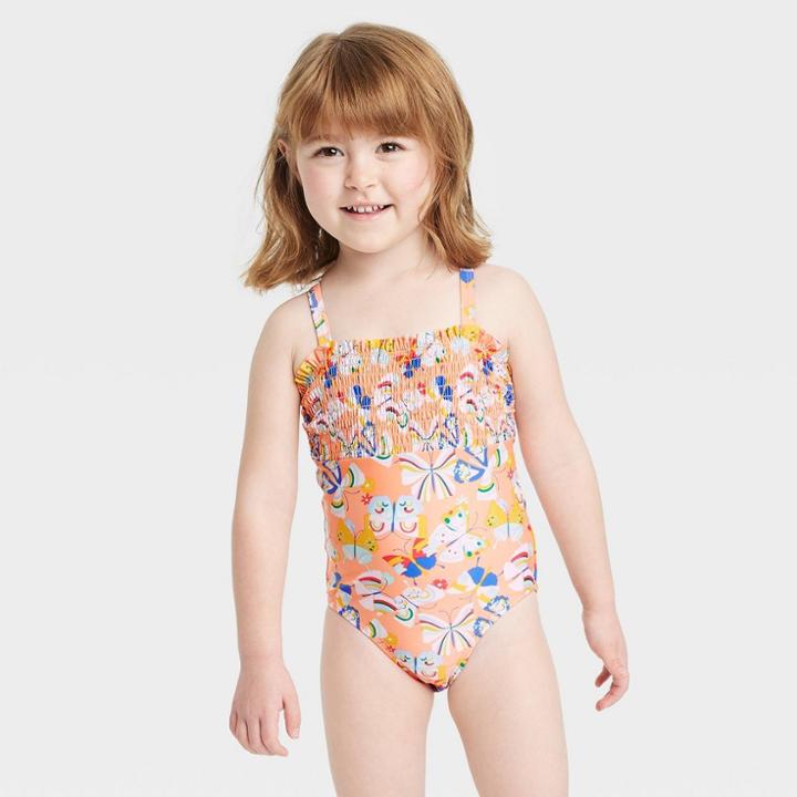 Baby Girls' Butterfly One Piece Swimsuit - Cat & Jack Orange