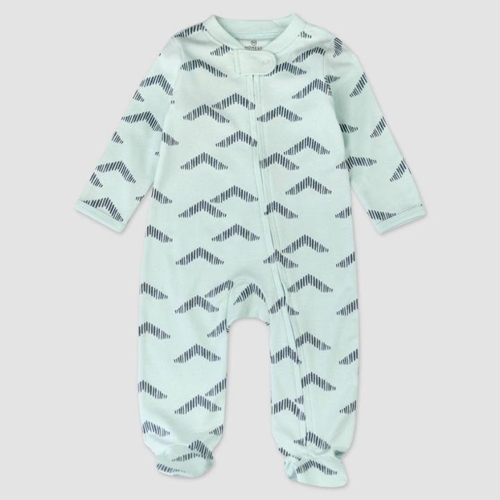 Honest Baby Boys' Organic Cotton Pyramids Whispering Sleep N' Play - Blue Newborn