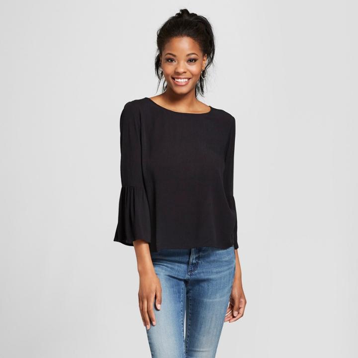 Women's Bell Sleeve Open Back Top - Soul Cake (juniors') Black