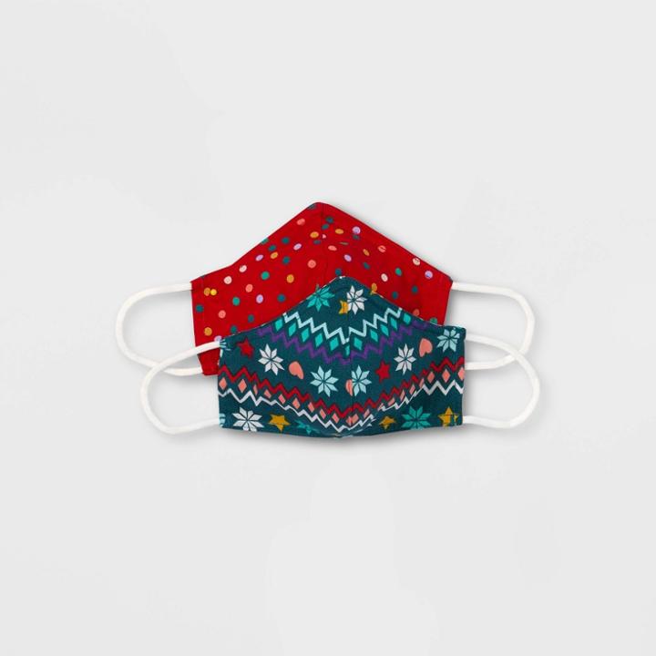 Kids' 2pk Fair Isle Mask - Cat & Jack Red